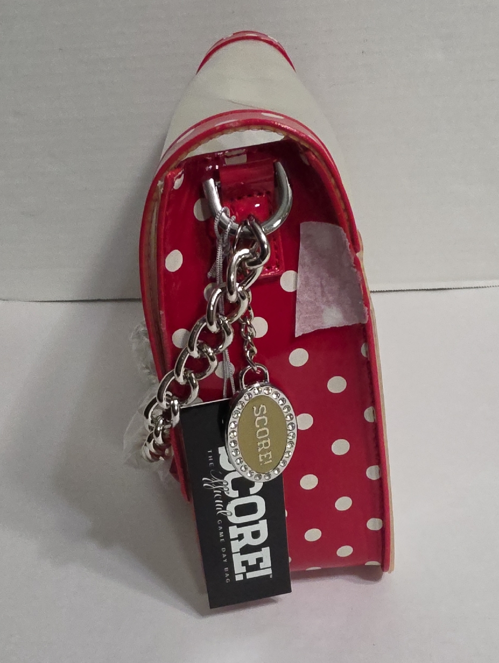 Score Game Day Clear Polka Dot Crossbody Bag with Red Trim *NWT* - Picture 2 of 9